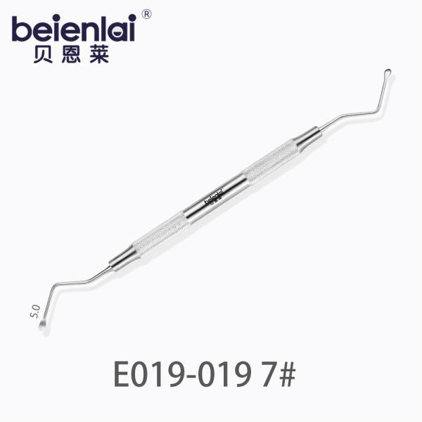 Benlai Dental Curette E019-019 KXS 7#, Double Serrated 5.0 Tips, φ9.5 Hollow Round Handle